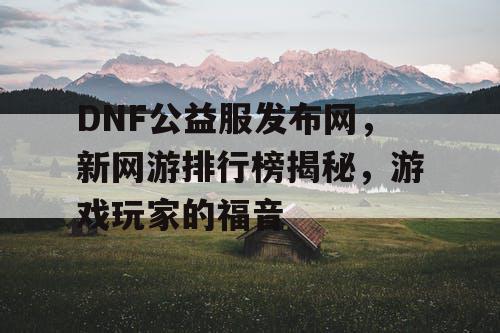 DNF公益服发布网，新网游排行榜揭秘，游戏玩家的福音