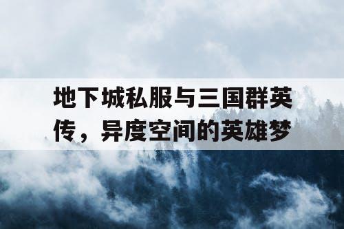 地下城私服与三国群英传，异度空间的英雄梦