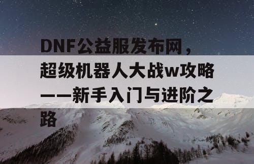 DNF公益服发布网，超级机器人大战w攻略——新手入门与进阶之路