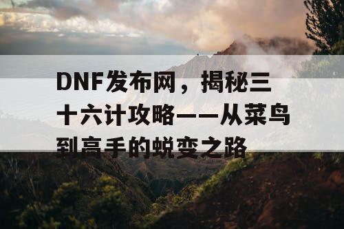 DNF发布网，揭秘三十六计攻略——从菜鸟到高手的蜕变之路