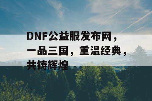 DNF公益服发布网，一品三国，重温经典，共铸辉煌